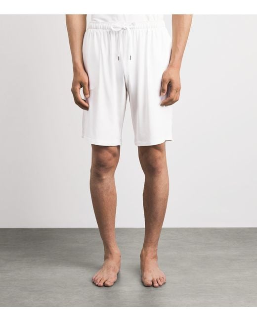 Derek Rose White Micromodal Basel Sweatshorts for men