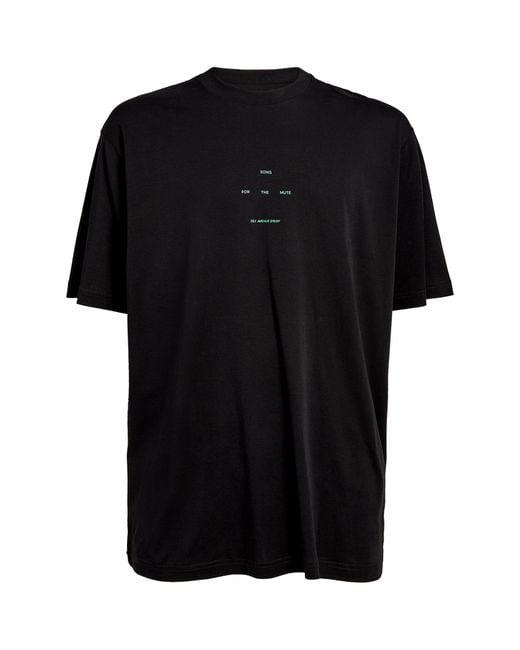 Song For The Mute Cotton Photo Print Oversized T-shirt in Black for Men ...