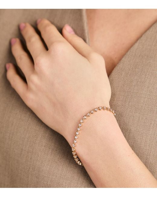Astrid & Miyu Metallic Plated Heart Tennis Bracelet