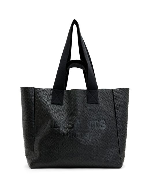 AllSaints Black Izzy Snake Tote Bag