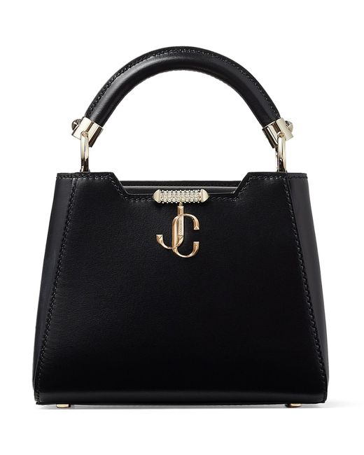 Jimmy Choo Leather Mini Varenne Top-handle Bag in Black | Lyst UK