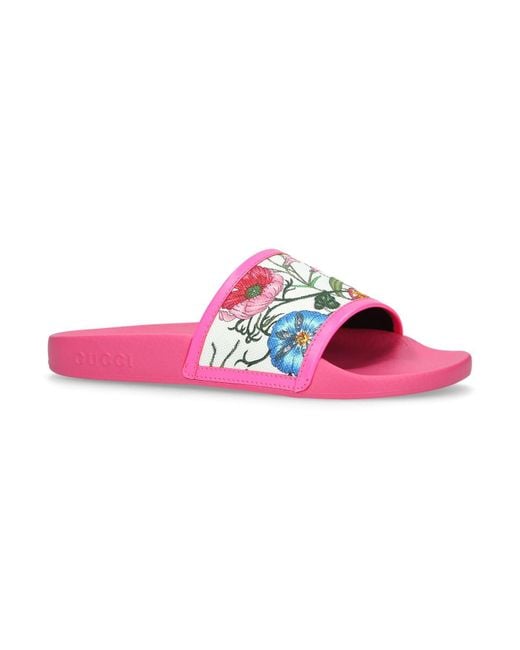 Gucci Pink Floral Slides