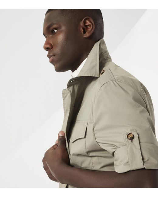 Brunello Cucinelli Gray Cotton-Blend Water-Resistant Safari Jacket for men