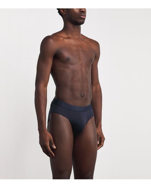 Sunspel Blue Tencel-Blend Stretch Briefs for men