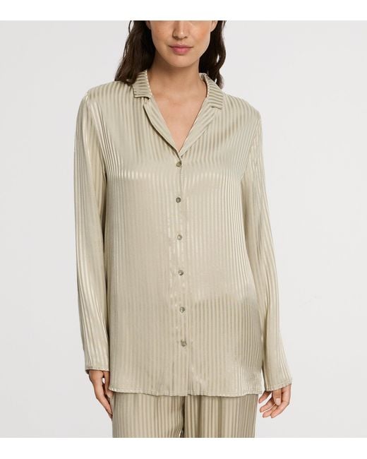 Hanro Natural Stripe Long-Sleeve Pyjama Shirt