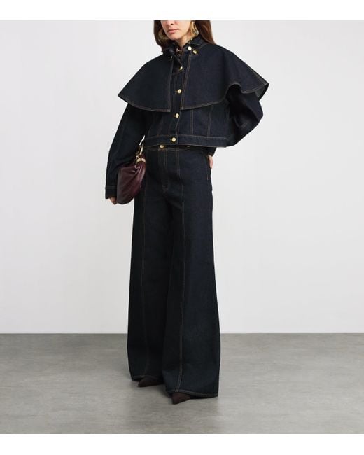 Ulla Johnson Blue The Agata Denim Cape Jacket