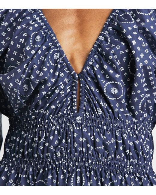 Matteau Blue Organic Cotton Paisley Maxi Dress
