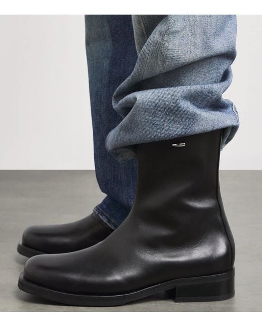 Our Legacy Black Leather Camion Ankle Boots for men