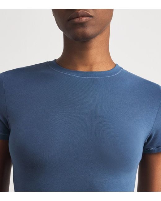 Skims Blue Cotton Jersey T-Shirt