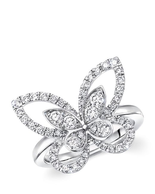 Graff White Gold And Diamond Butterfly Ring
