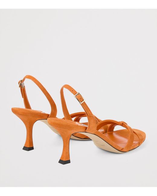 Jimmy Choo Orange Elsy 70 Leather Heeled Sandals