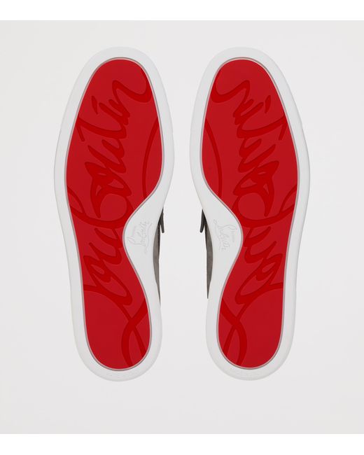 Christian Louboutin Gray The Harold I Suede Loafers