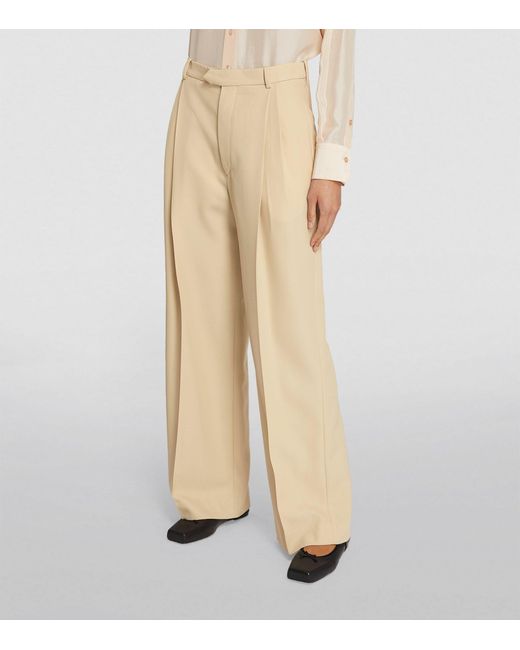 Carven Natural Wool Wide-leg Trousers