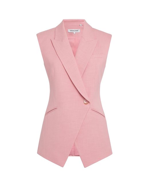 Veronica Beard Pink Sleeveless Ciel Blazer