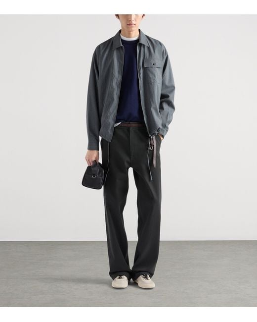 Prada Black Cotton Straight-Leg Triangle Jeans for men