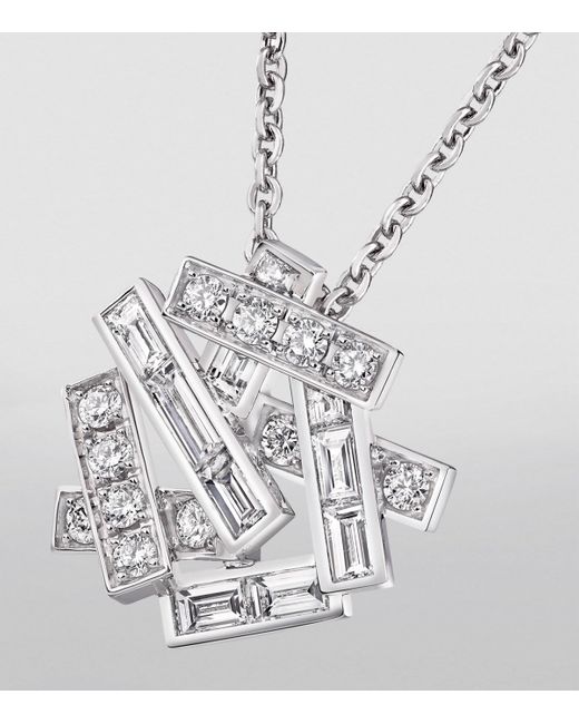 Graff White And Diamond Threads Pendant Necklace