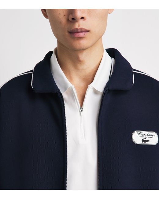 Lacoste Blue Tennis Heritage Zip-Up Sweatshirt for men