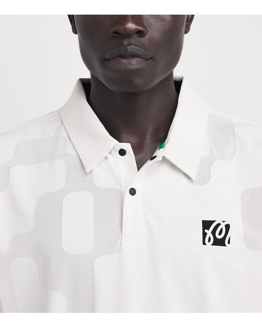 Malbon White Performance Mesh Polo Shirt for men