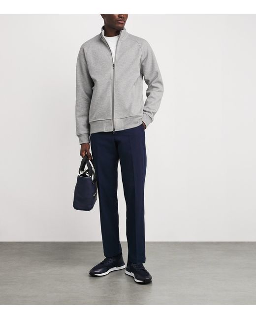 Ralph Lauren Gray Double Knit Zip-Up Jacket for men