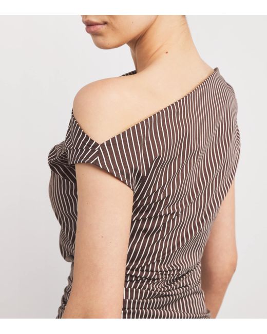 staud brown striped dress STAUD, Romy Dress in Huntington Stripe, Size 12