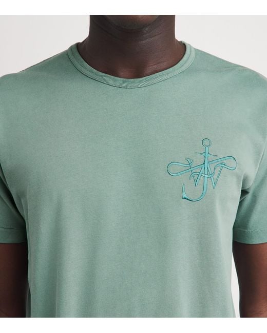 J.W. Anderson Green Cotton Ribbon Anchor T-Shirt for men