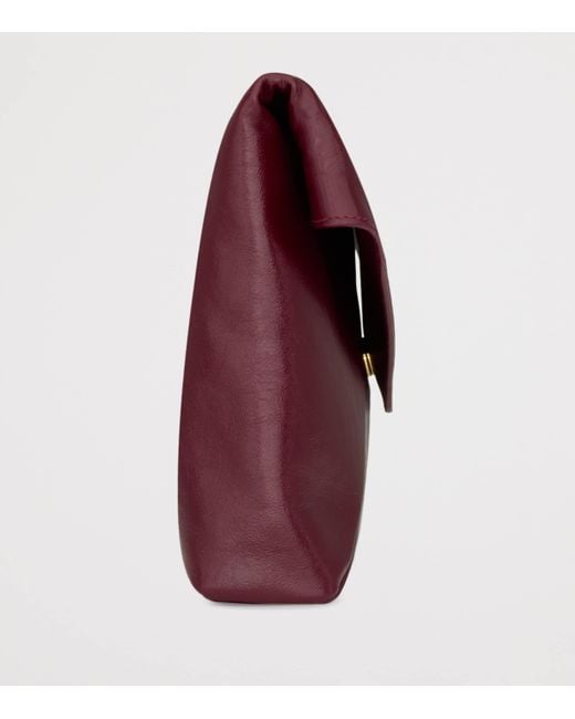 Saint Laurent Purple Large Leather Cassandre Envelope Pouch
