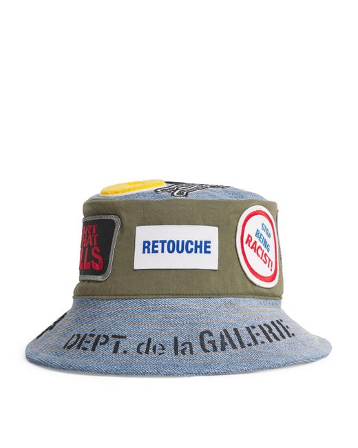 GALLERY DEPT. Green Cotton Applique Bucket Hat for men
