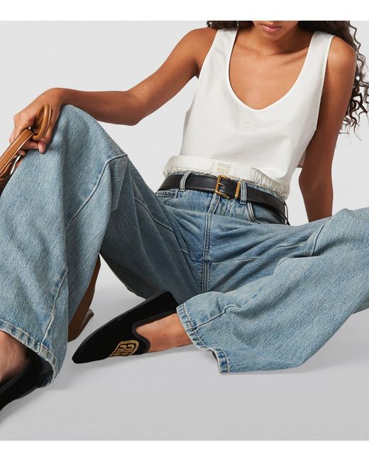 Miu Miu Blue Straight-Leg Jeans