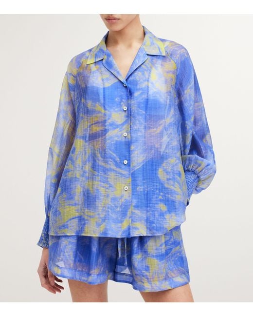 AllSaints Blue Inspiral Print Isla Shirt