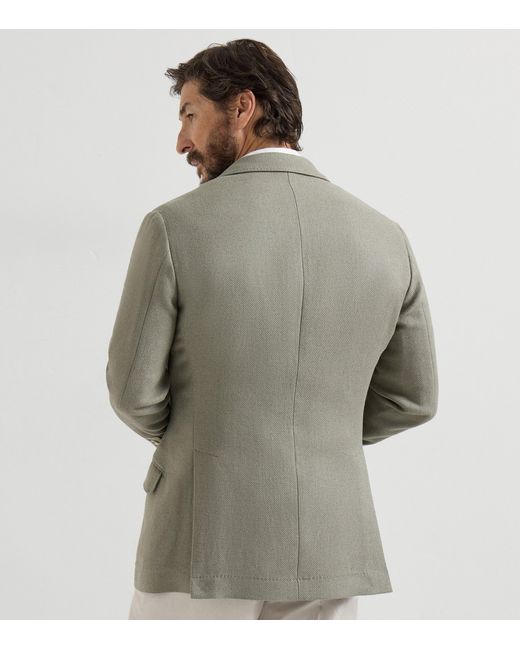 Brunello Cucinelli Green Deconstructed Cavallo Blazer for men