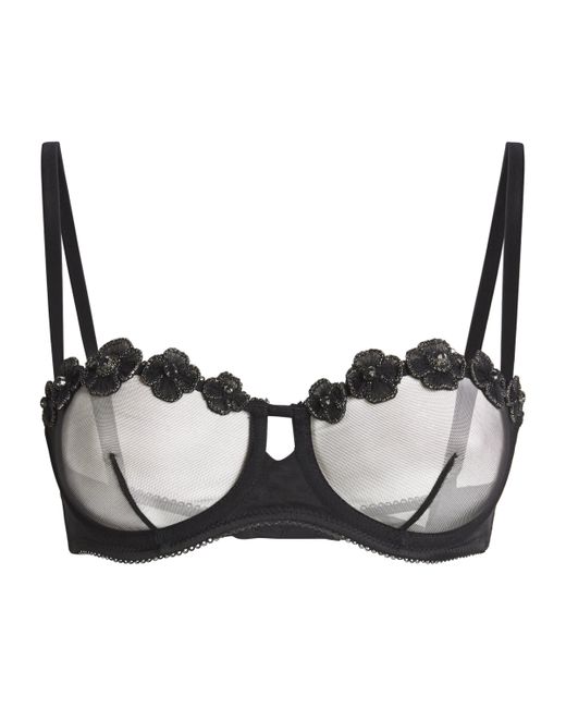 Kiki de Montparnasse Black Silk-Blend Chou Chou Balconette Bra