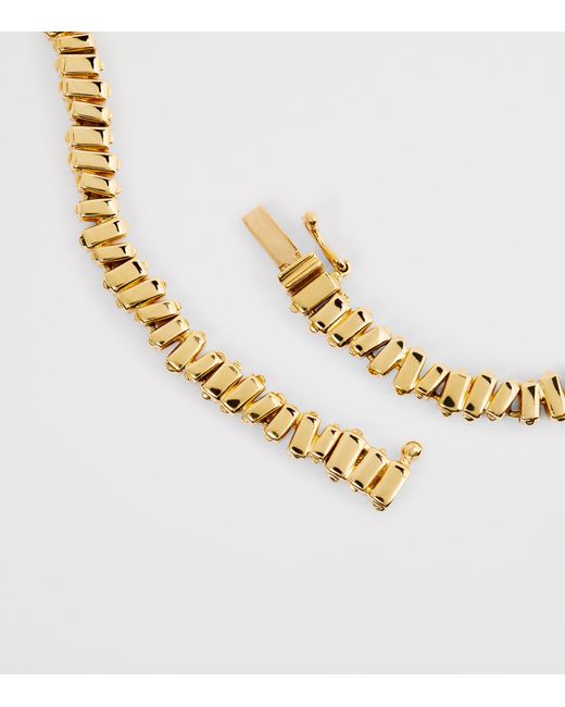 Suzanne Kalan Metallic And Diamond Golden Tennis Necklace
