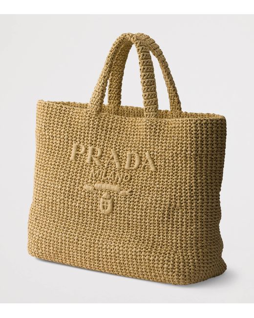 Prada Metallic Large Crochet Tote Bag