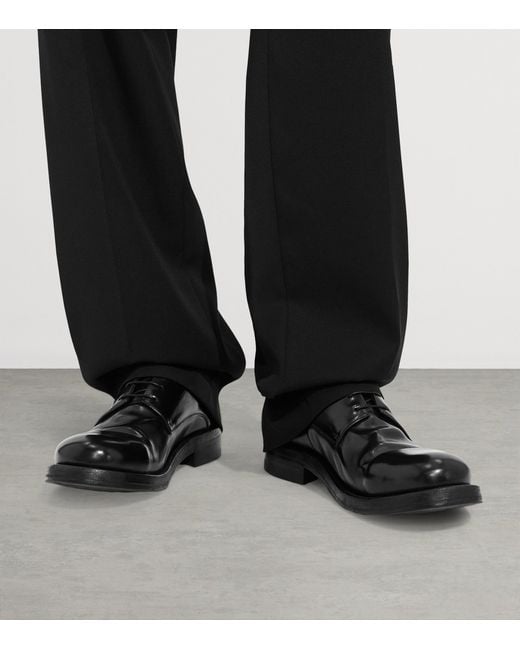 Bottega Veneta Black Calfskin Lace-Up Shoes for men