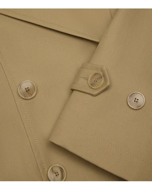 Sandro Green Cotton Oversized Short Trench Coat