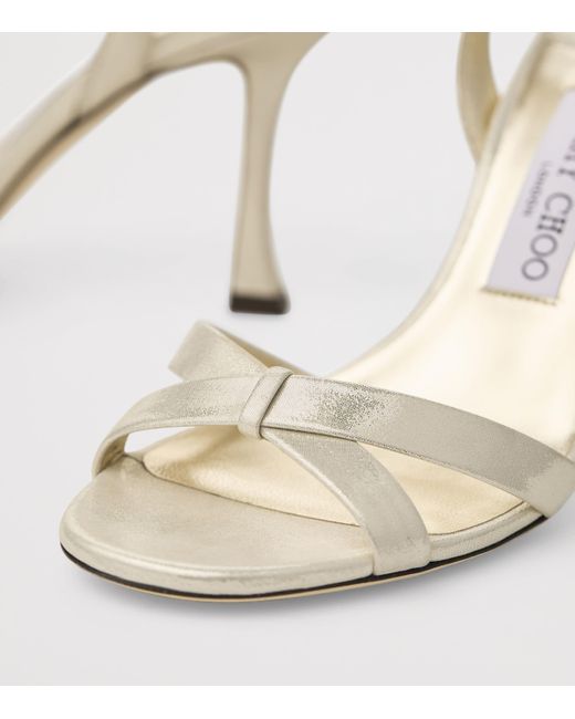 Jimmy Choo Metallic Elsy 90 Suede Heeled Sandals