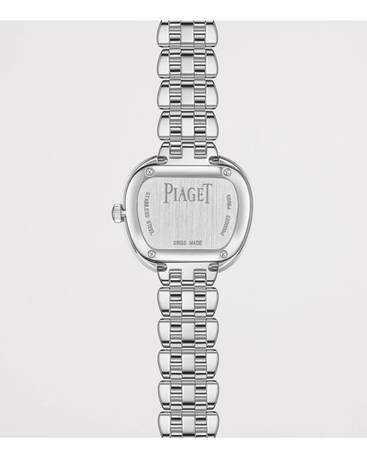 Piaget Metallic Stainless Steel And Diamond Sixtie Watch