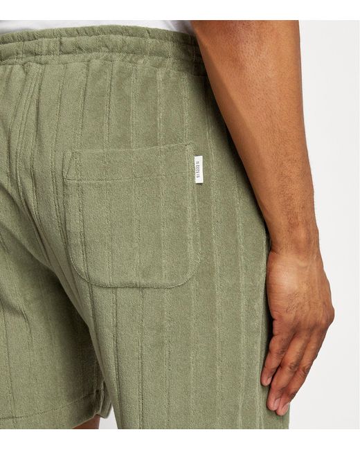Oliver Spencer Green Terry Towelling Weston Shorts for men