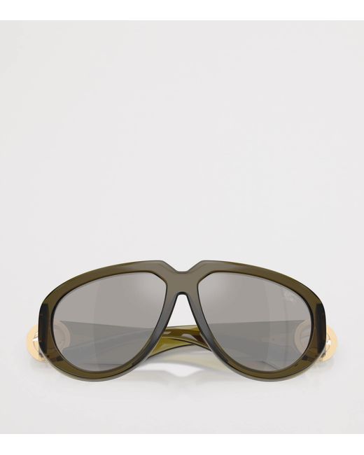 Burberry Gray Pilot Sunglasses