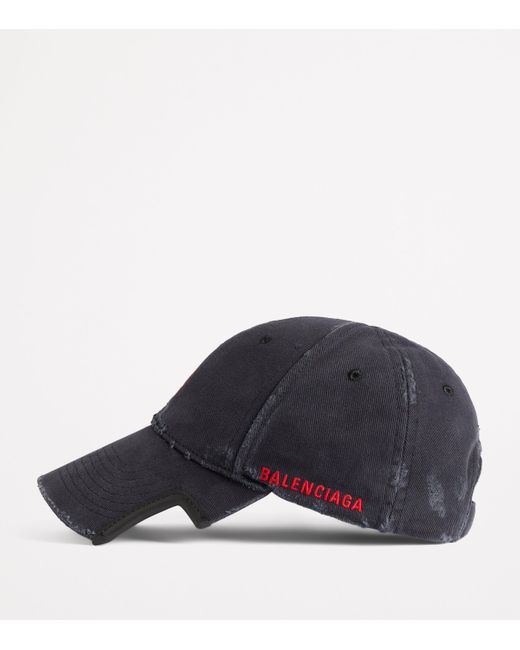 Balenciaga Gray Cotton Laurel Baseball Cap