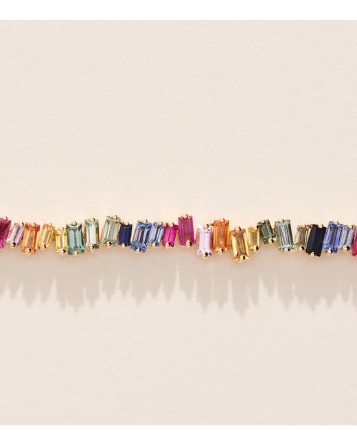 Suzanne Kalan Natural And Sapphire Bold Tennis Necklace