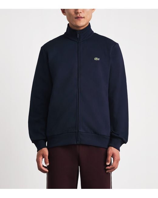 Lacoste Blue Fleece Zip-Up Sweatshirt for men