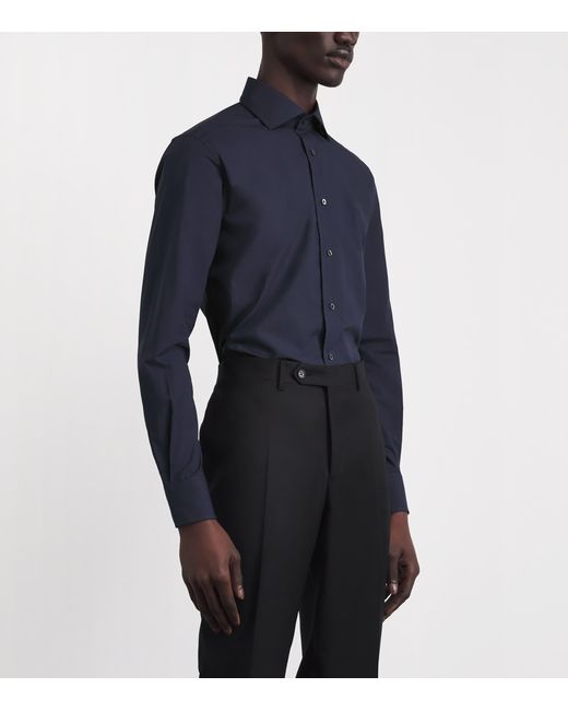 Corneliani Blue Cotton Formal Shirt for men
