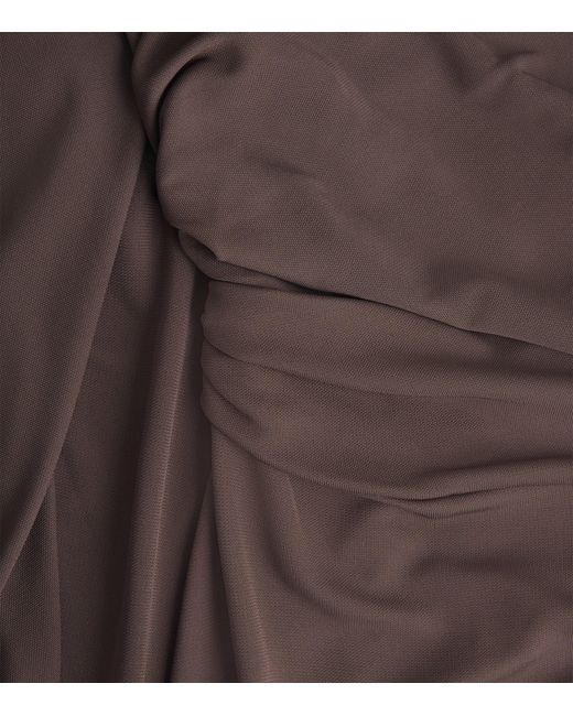 RETORI Brown Jersey Draped Maxi Dress