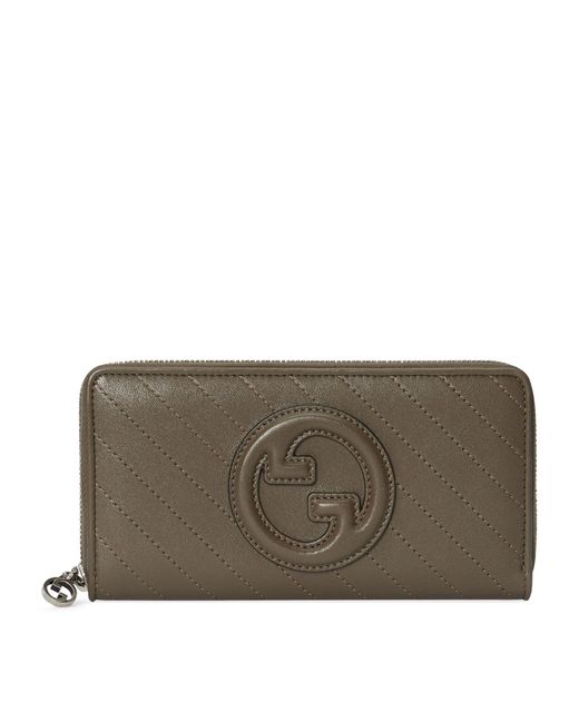 Gucci Gray Leather Blondie Zip-around Wallet