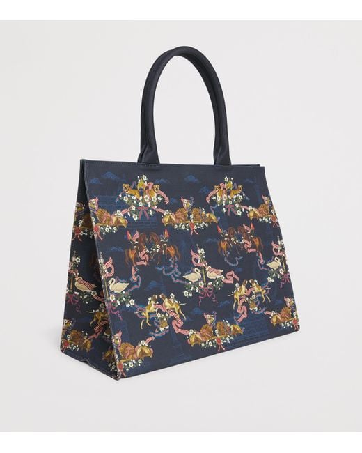 Harrods Blue Large Great British Tote Bag