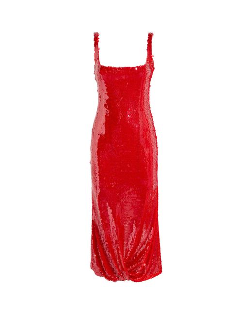 16Arlington Red Sequin-embellished Sidd Midi Dress