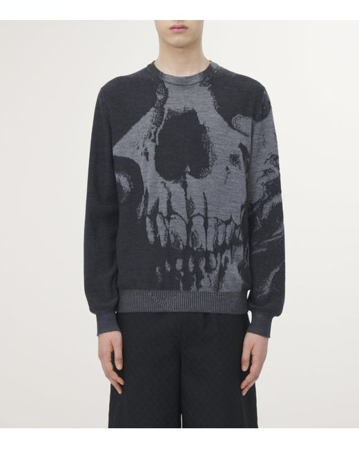 Alexander McQueen Black Wool Skull Sweater