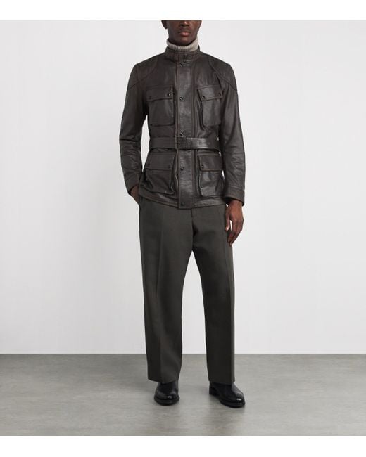 Belstaff Black Legacy Trialmaster Panther Leather Jacket for men