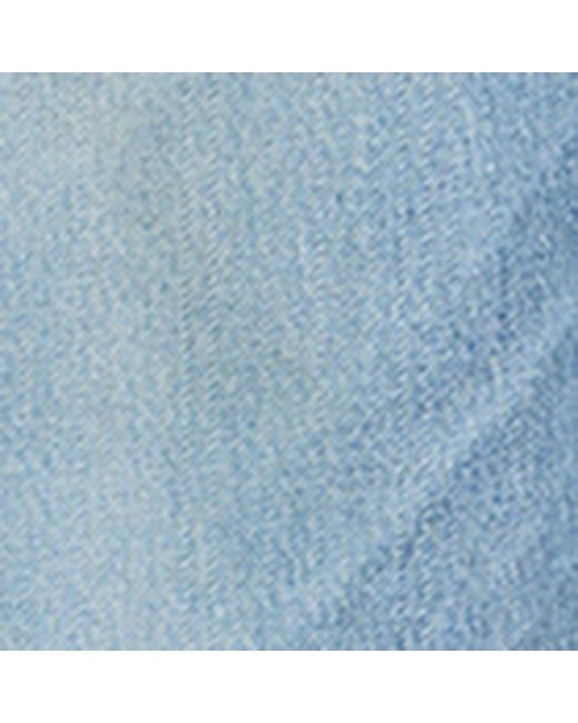 Alaïa Blue Distressed Mid-Rise Straight Jeans